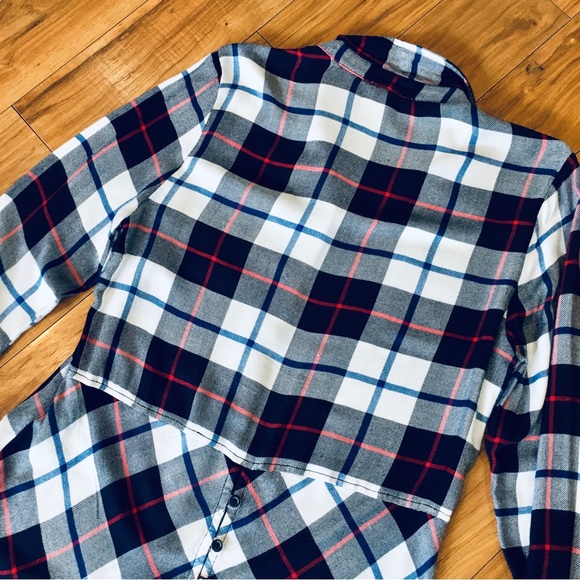 Beach lunch lounge plaid cozy lumberjack shirt top blouse button down medium - Picture 9 of 9